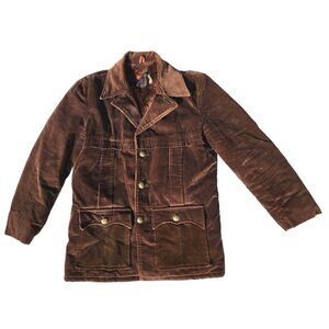 Rare HTF Vintage Cabot Fine Menswear Brown Corduroy Jacket Faux Fur Lining Coat